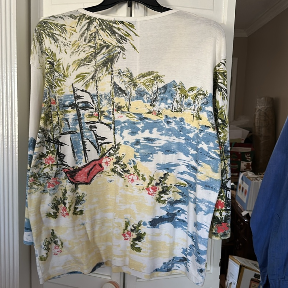 SML SPORT Women's Scenic Print Top - Multicolor - Pretty Water Scene - Picture 4 of 4